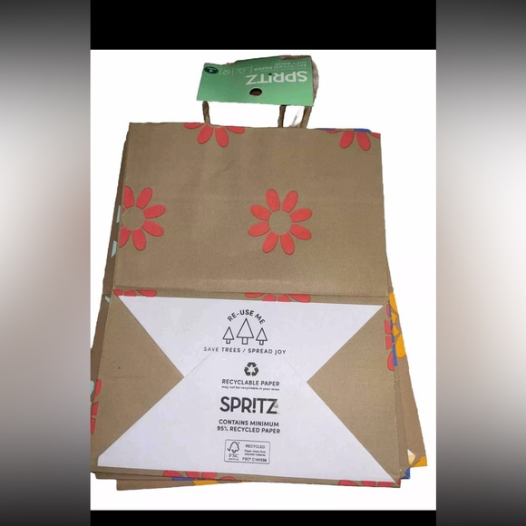 20ct Lot Target Spritz Floral Print Paper Rope Handle Gift Bags Lot 5 Packs 20ct - Picture 4 of 5